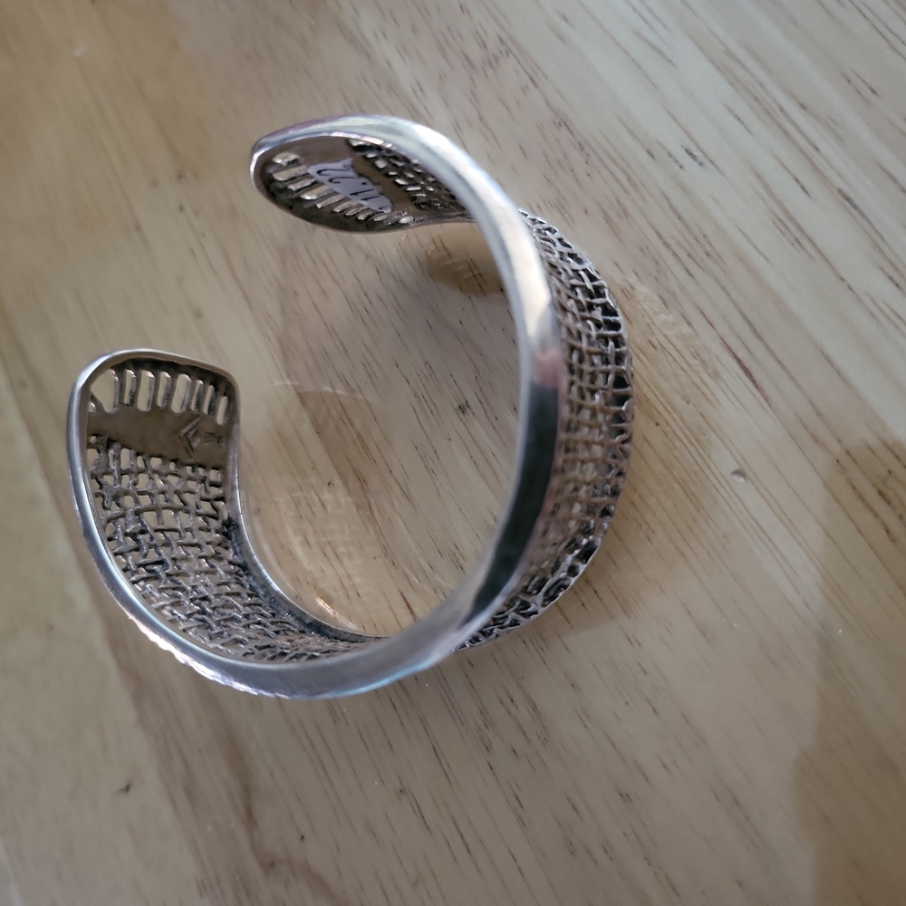 Silpada 925 Sterling Silver Cuff Bracelet Mesh Design